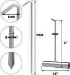 MySit 9 Inch Tent Stakes 25 Pack Galvanized Metal Tent Pegs with Pull Tool, Heavy Duty Steel Yard Camping Stakes Tarp Hooks for Canopies, Tarp, Outdoor Christmas Decorations ﻿
