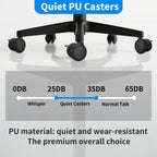 MySit Universal 10x22mm Office Chair Wheels - Set of 5 Mute PU Casters for Hardwood Floors, Heavy-Duty Replacement with Easy Installation