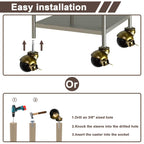 Premium Furniture Casters with Locking Brakes - Set of 4 Heavy-Duty 2" Brass Ball Casters for Sofas, Chairs & Cabinets