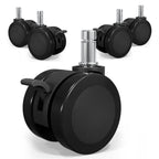 MySit Universal 10x22mm Office Chair Wheels - Set of 5 Mute PU Casters for Hardwood Floors, Heavy-Duty Replacement with Easy Installation