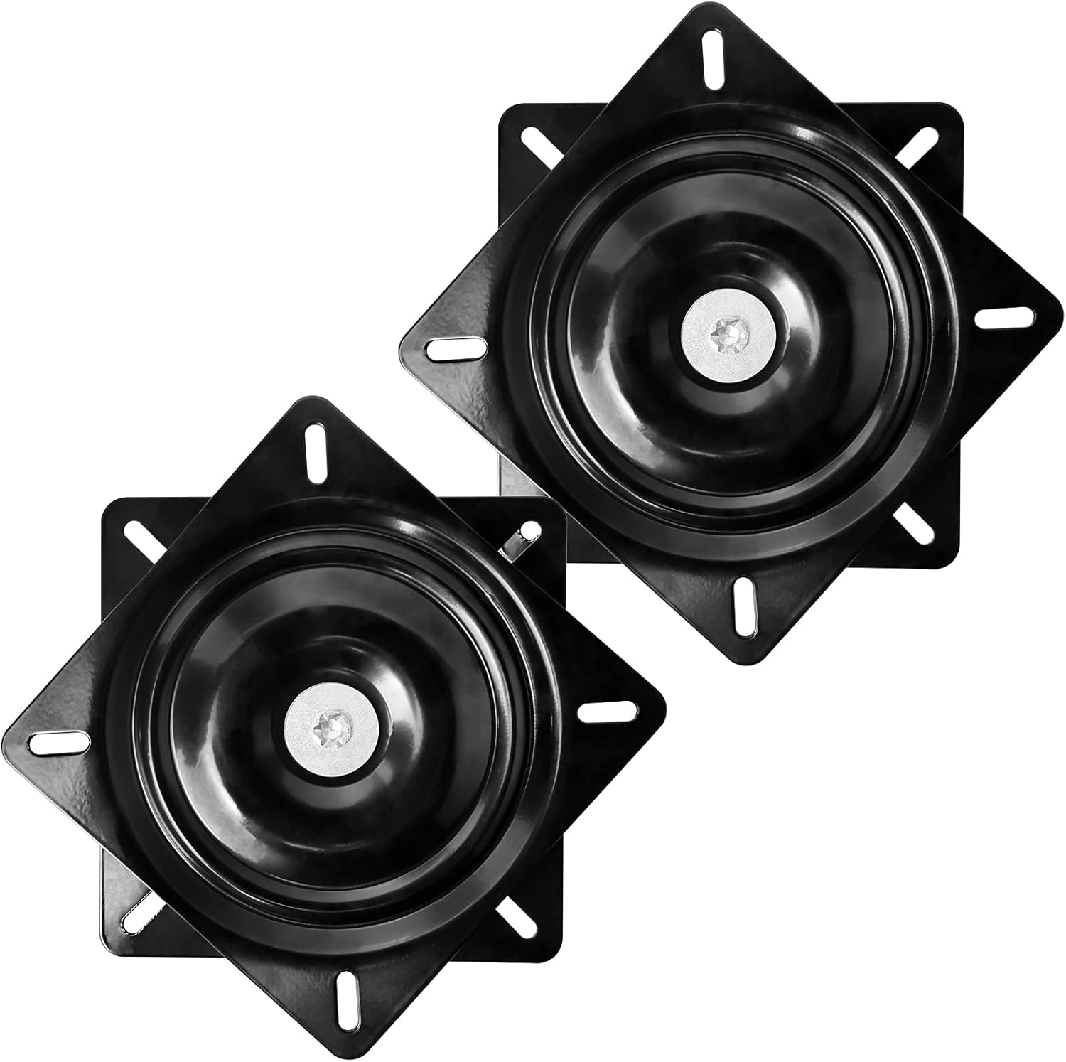 MySit 2 PCS 6.25" Heavy Duty Bar Stool Swivel Plate Replacement, Square Swivel Mechanism for Recliner Chair or Furniture - Ball Bearing Swivel Boat Seat