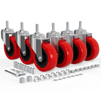 Heavy-Duty Threaded Stem Caster Wheels | 2.5" Replacement for Mechanic Creeper & Service Carts