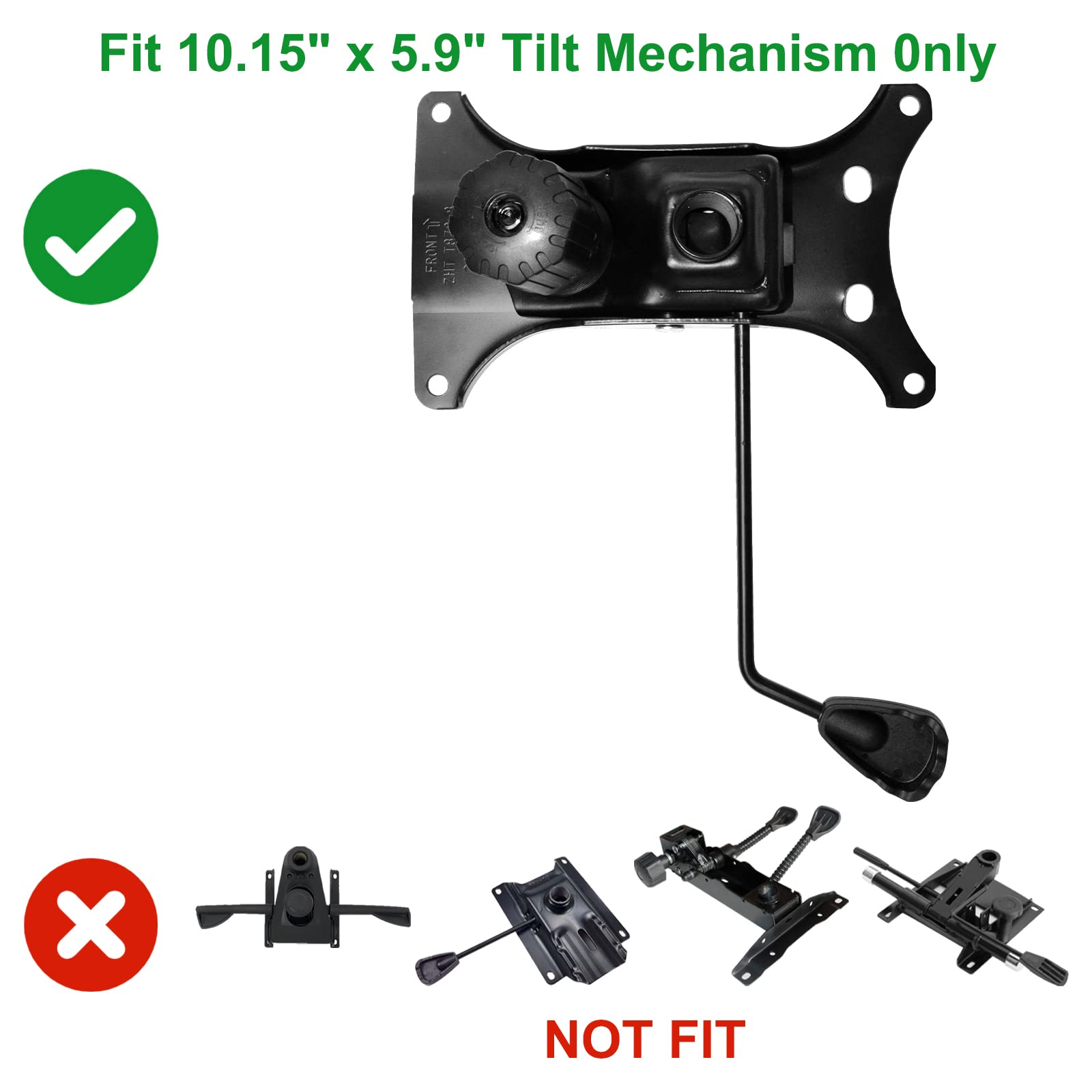 MySit Heavy Duty 300 LBs Office Chair Tilt Mechanism Replacement Parts, 5.9'' x 10.15" Mounting Holes Tilt Control Mechanism
