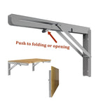 MySit 16-inch Heavy Duty Folding Shelf Brackets 4-Pack, 550lb Load Capacity Stainless Steel Collapsible Wall Mounted Table Bracket for Space Saving Storage & DIY Projects