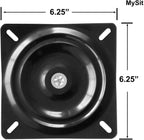 MySit 2 PCS 6.25" Heavy Duty Bar Stool Swivel Plate Replacement, Square Swivel Mechanism for Recliner Chair or Furniture - Ball Bearing Swivel Boat Seat