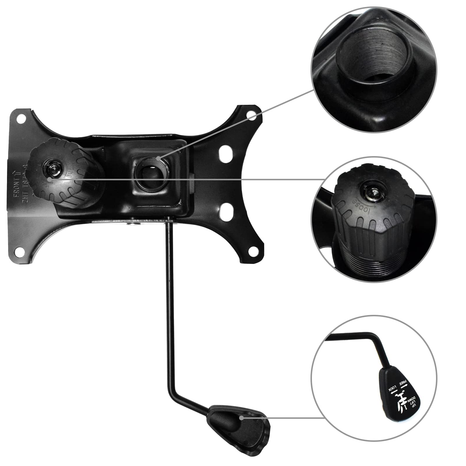 MySit Heavy Duty 300 LBs Office Chair Tilt Mechanism Replacement Parts, 5.9'' x 10.15" Mounting Holes Tilt Control Mechanism