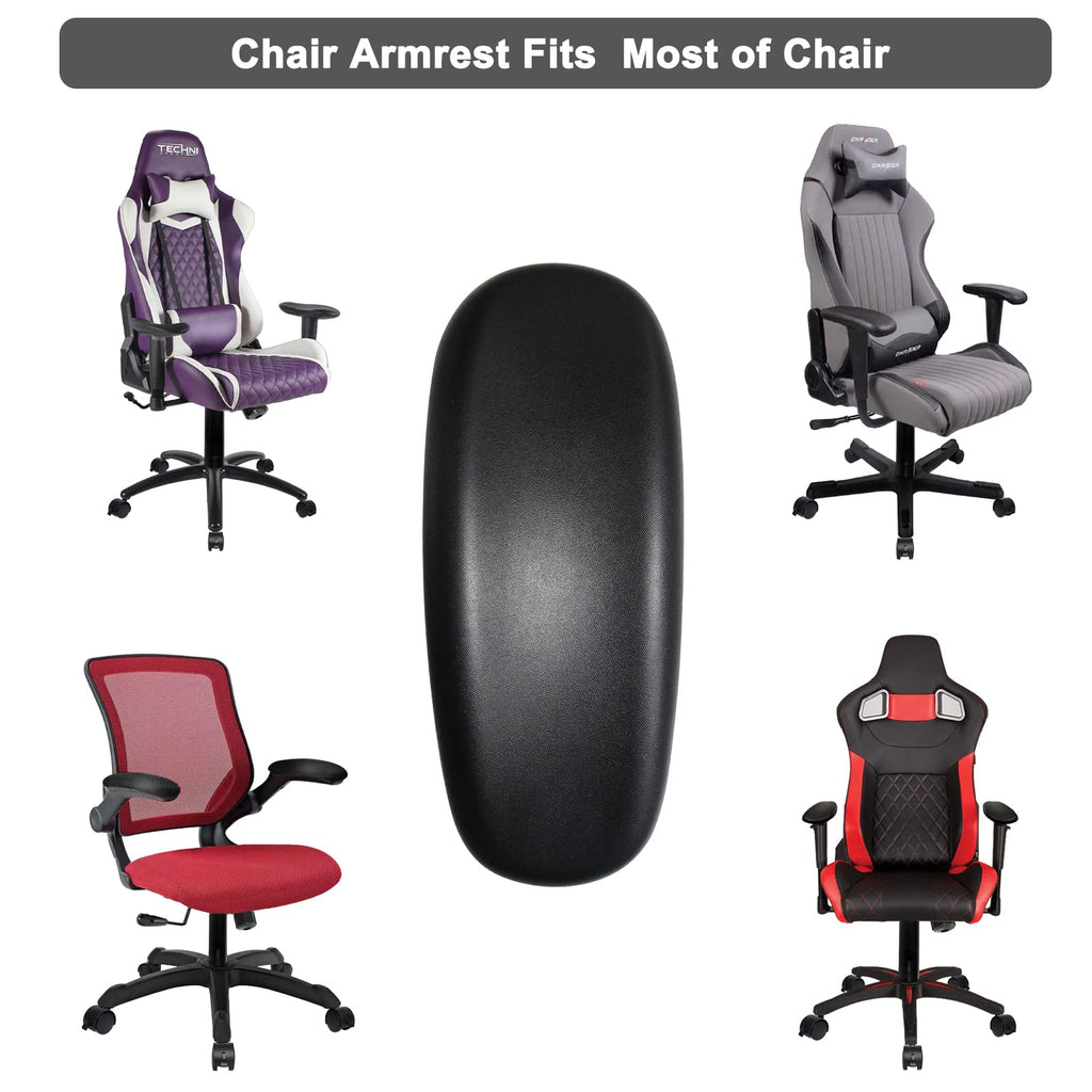 Set of 2 Black MySit Universal Replacement Arm Pads for Office Chairs