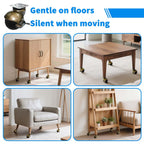 MySit Vintage Style 2" Brass Ball Casters with Locking Brake | Set of 4 Heavy-Duty Swivel Plate Casters for Kitchen Cart, Coffee Table & Furniture Legs