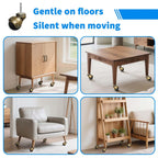 MySit Ball Caster Wheels 2 Inch Brass Vintage Antique Heavy Duty TPR Casters with Grip Neck for Furniture Legs, Cabinet, Sofa 4 Pack