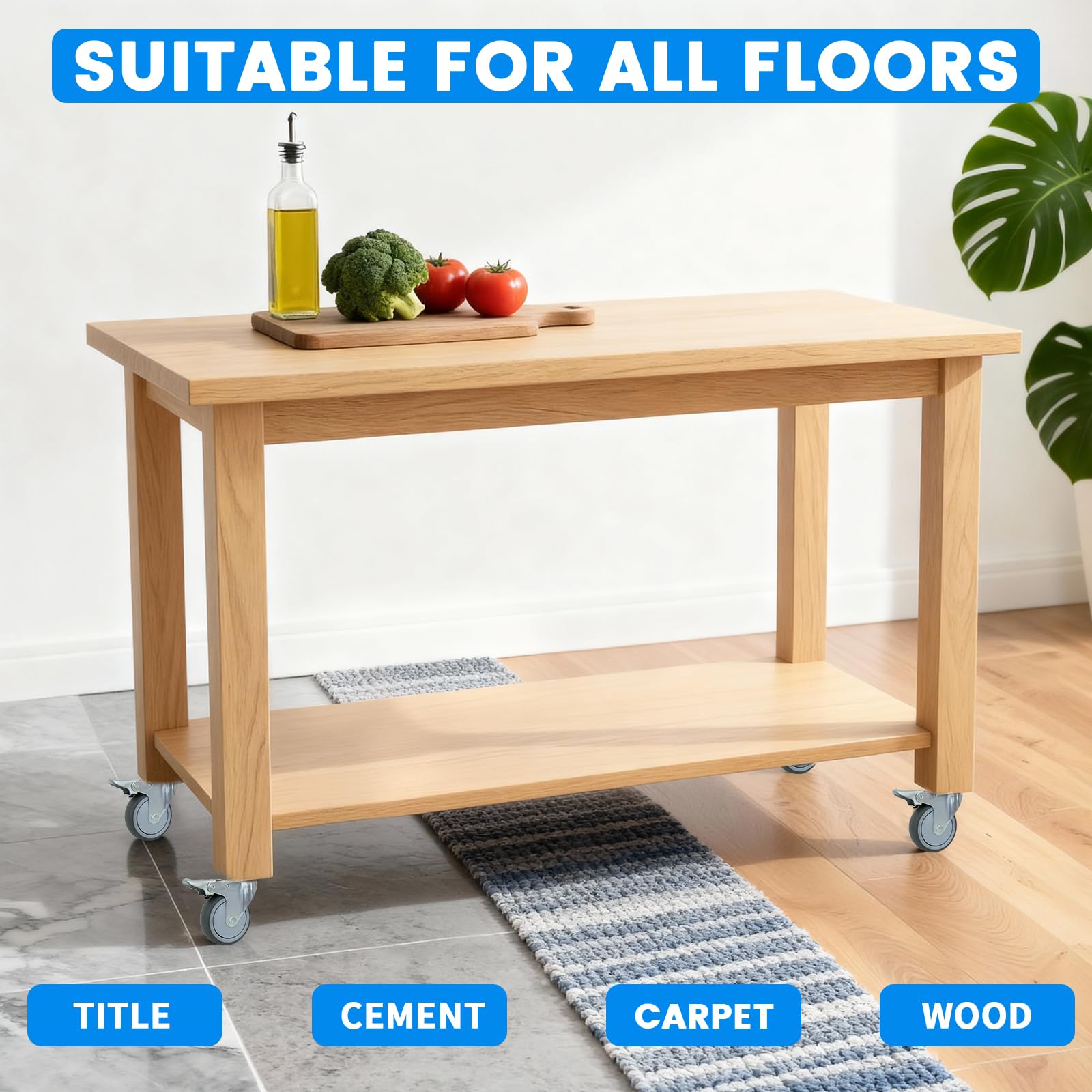 MySit 3-Inch and 4-Inch TPR Replacement Caster Wheel with Locking Brake and Standard Stem