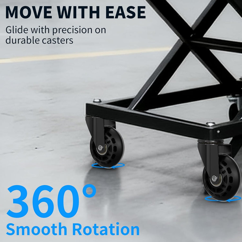 MySit Creeper Caster Wheels Set of 6 Heavy-Duty 2.5 Inch Casters Replacement Roller Blade Rubber 360 Degree No Noise Wheel for Mechanic Stool, Rolling Garage Seat