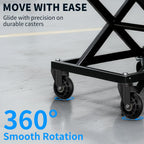 MySit Creeper Caster Wheels Set of 6 Heavy-Duty 2.5 Inch Casters Replacement Roller Blade Rubber 360 Degree No Noise Wheel for Mechanic Stool, Rolling Garage Seat