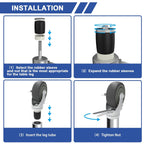 MySit 5-Inch Heavy-Duty Expanding Stem Caster Wheel with Side Lock Brake, Set of 4