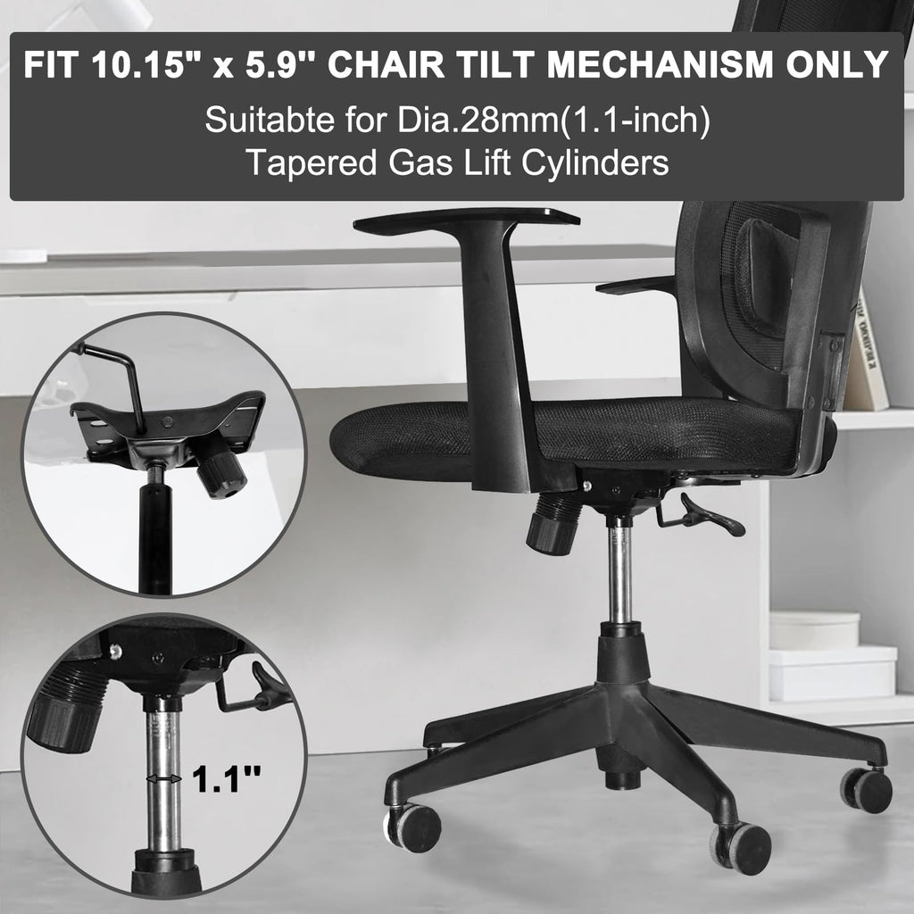 MySit Heavy Duty 300 LBs Office Chair Tilt Mechanism Replacement Parts, 5.9'' x 10.15" Mounting Holes Tilt Control Mechanism