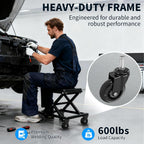 MySit Creeper Caster Wheels Set of 6 Heavy-Duty 2.5 Inch Casters Replacement Roller Blade Rubber 360 Degree No Noise Wheel for Mechanic Stool, Rolling Garage Seat