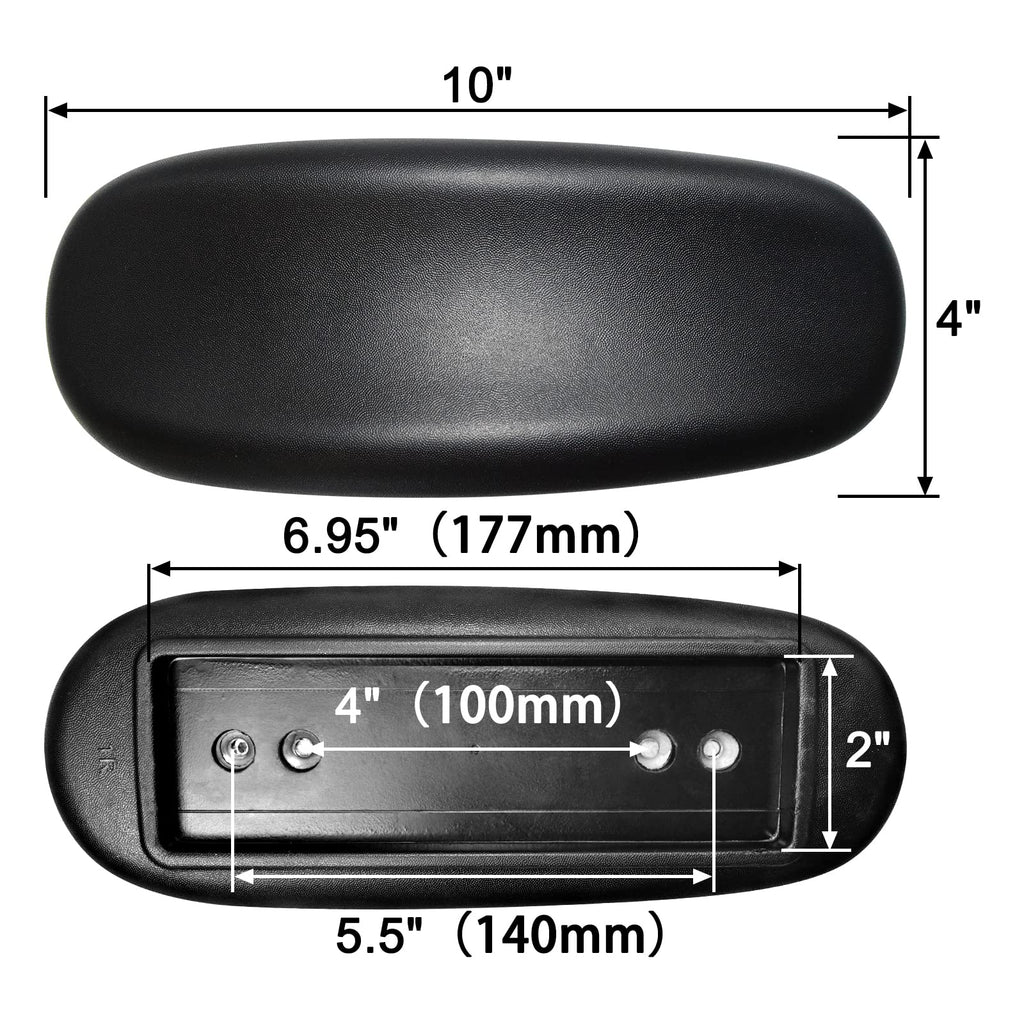 Set of 2 Black MySit Universal Replacement Arm Pads for Office Chairs