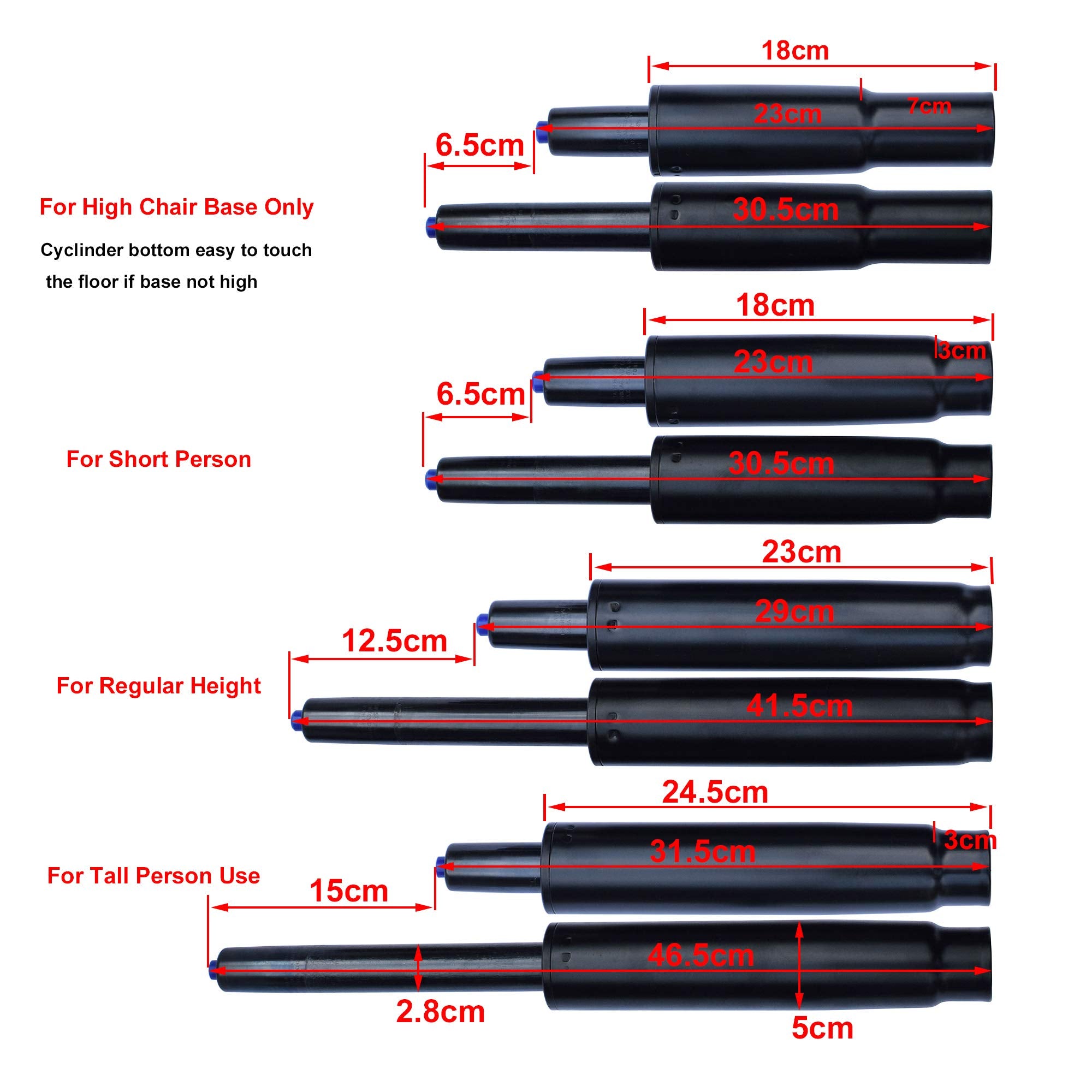 MySit 5.5-inch Gas Cylinder Shown Next to a Standard Ruler for Scale