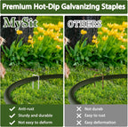 MySit 6 Inch 50 Pack U-Shape Garden Stakes Plant Cover Stakes Heavy Duty 11 Gauge Galvanized Landscape Staples for Weed Barrier, Irrigation Tubing, Yard Lawn, Landscape Fabric