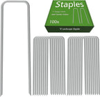 MySit 6 Inch 100 Pack Galvanized Garden Stakes Plant Cover Stakes 11 Gauge Lawn Staples, Garden Staples Securing Pegs for Securing Weed Fabric Landscape Fabric Netting Ground Sheets Fences