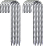 MySit 60 Pack 12" Ground Rebar Stakes Heavy Duty J Hook Ground Anchors, Curved Steel Plant Support Garden Stake Anti Rust Galvanized Ground Stakes