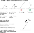 MySit 9 Inch Tent Stakes 25 Pack Galvanized Metal Tent Pegs with Pull Tool, Heavy Duty Steel Yard Camping Stakes Tarp Hooks for Canopies, Tarp, Outdoor Christmas Decorations ﻿